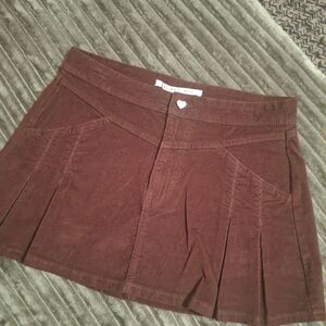 Celebrity Pink Corduroy Mini Skirt in Burgundy